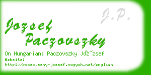 jozsef paczovszky business card